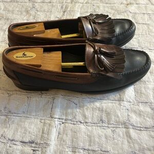 COLE HAAN BLACK AND BROWN KILTIE TASSEL MENS LOAFERS LEATHER SIZE 13D
